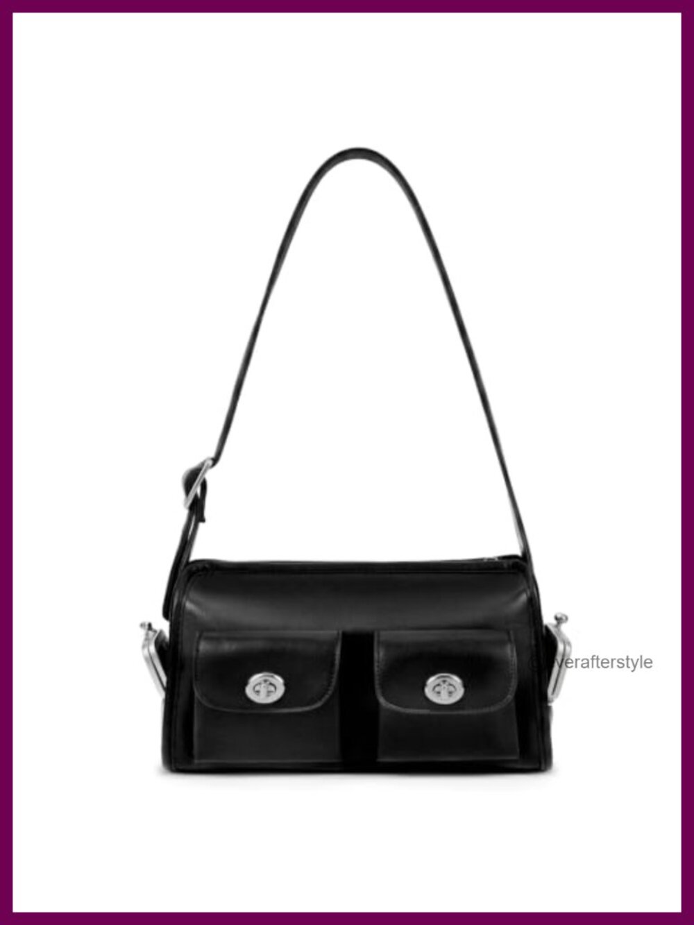 Faux Leather Shoulder Bag Multi-Pocket Crossbody Handbag with Detachable Strap